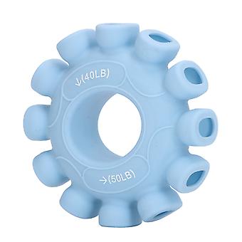 Treinador de Anel de Força de Aperto Fortalecedor de Dedo de Silicone para Exercício de Antebraço Treino de Escalada em Rocha Azul Claro(40?50LB)