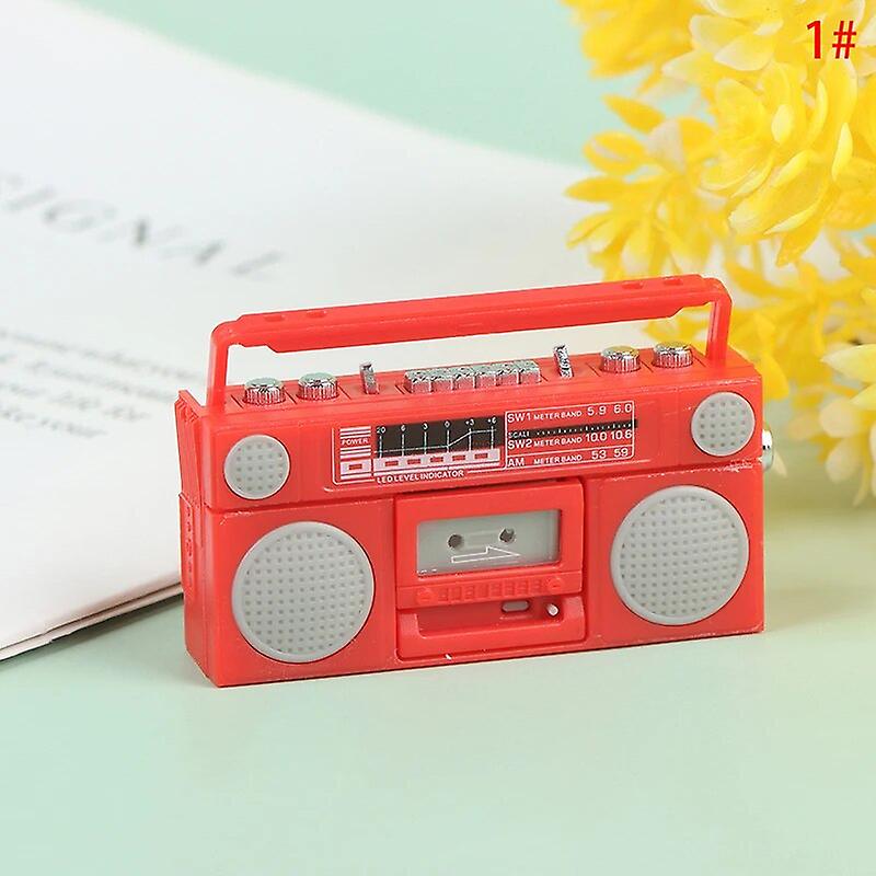Dollhouse Miniature Radio Model Recorder Player Toy Doll Furniture Decor Doll House Retro Radio Recorder Player