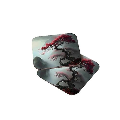 Japanese Aesthetic Design Wood Coasters Set