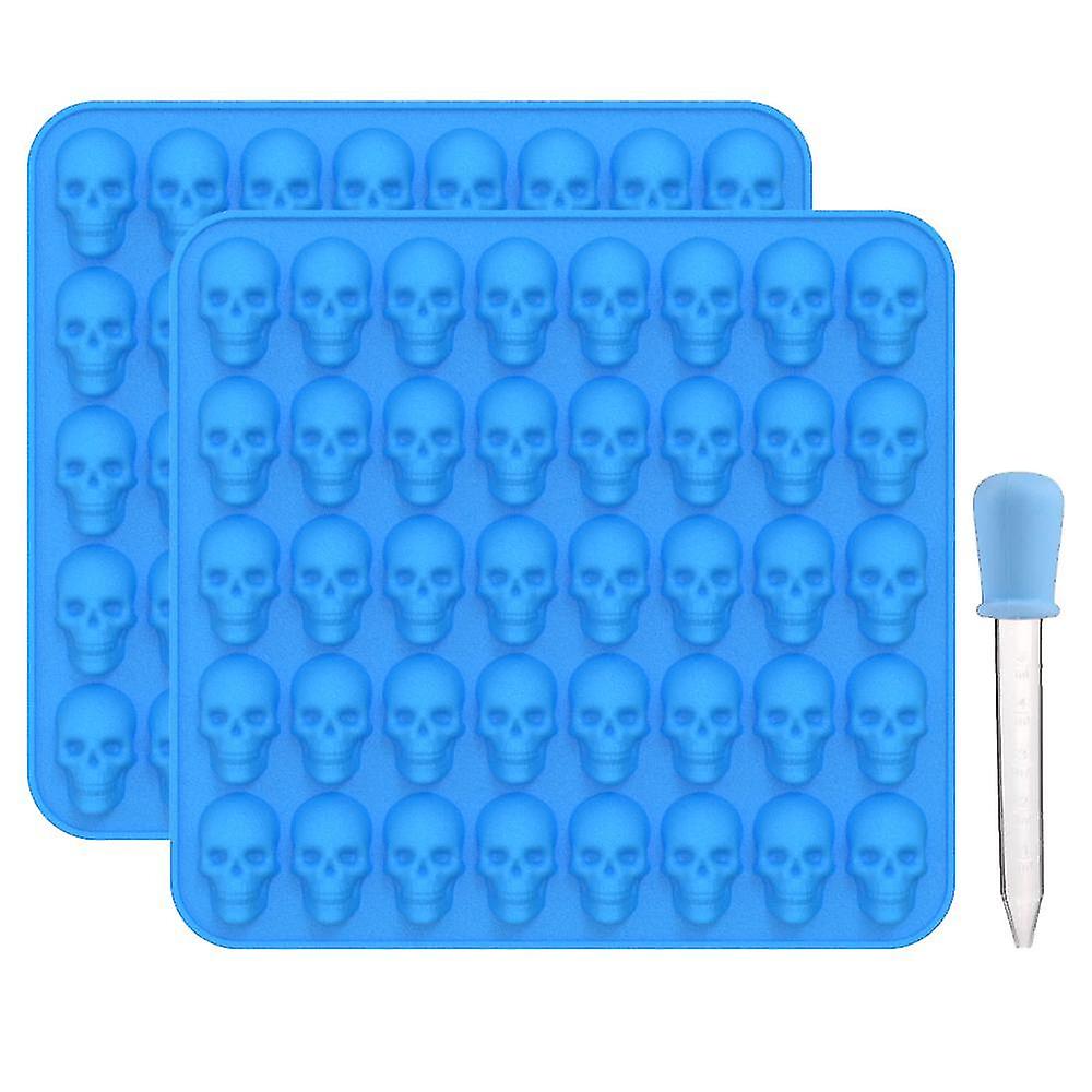 قوالب الحلوى البسيطة الجمجمة قوالب الصمغ لعيد الهالوين حلوى صمغية حلوى جيلي الشوكولاته (أزرق)