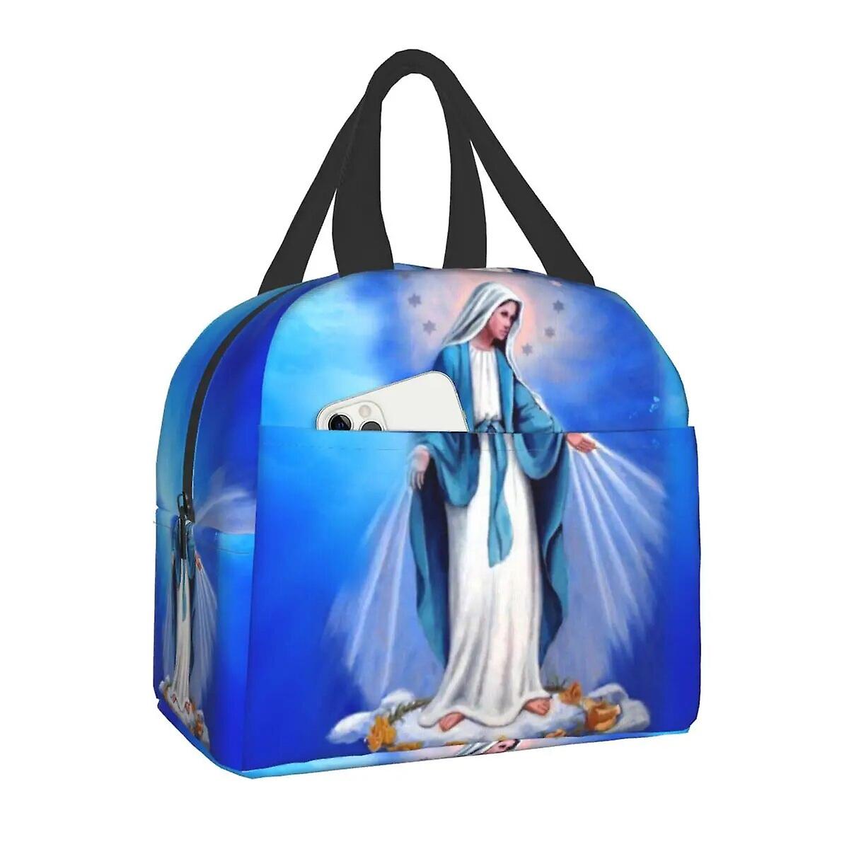 גואדלופה וירג'ין מרי תיק אוכל מבודד תרמי תיק ארוחת צהריים קתולי מתכווץ לילדים ילדי בית ספר קופסת מזון רב תכליתית
