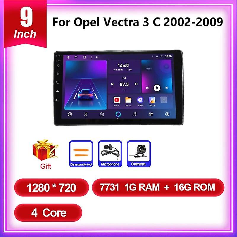 9" 2 Din Android 12 Car Radio For Opel Vectra 3 C 2002-2009 Multimedia Player Navigation Carplay Head Unit Speakers Stereo Dvd