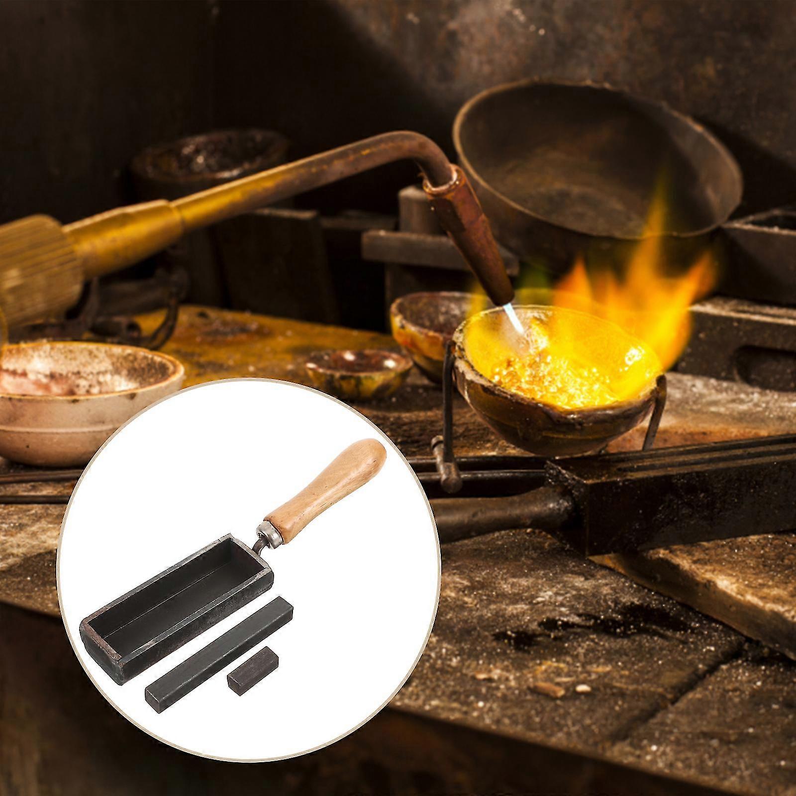 Strip Shape Iron Ingot Mold Casting Mold For Melting Refining Gold Silver Metal With Handle Z