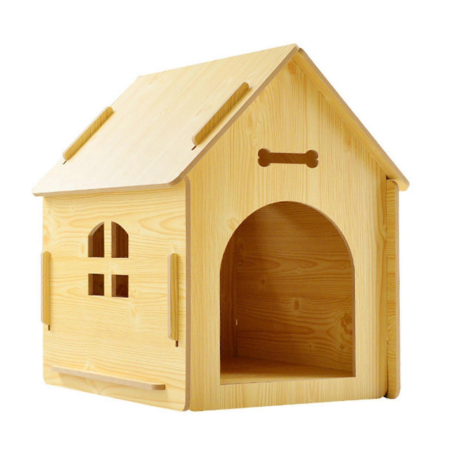 Valpskydd Andas Ventilera Inomhus Utomhus Avtagbart Trä Husdjurshus 44x57x57cm L