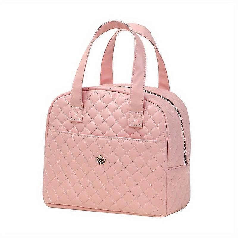 Stylish Luxury Quilted Lunch Bag - Insulated Cooling Bento Carrier with Reflective Aluminum Lining - Durable & Portable for Work, School - Available i