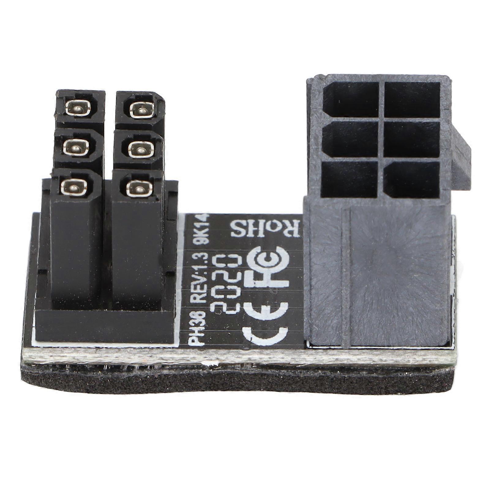 Power Adapter 6Pin Good Electrical Conductivity 180 Degree Steering Connector for Computer Graphics Card