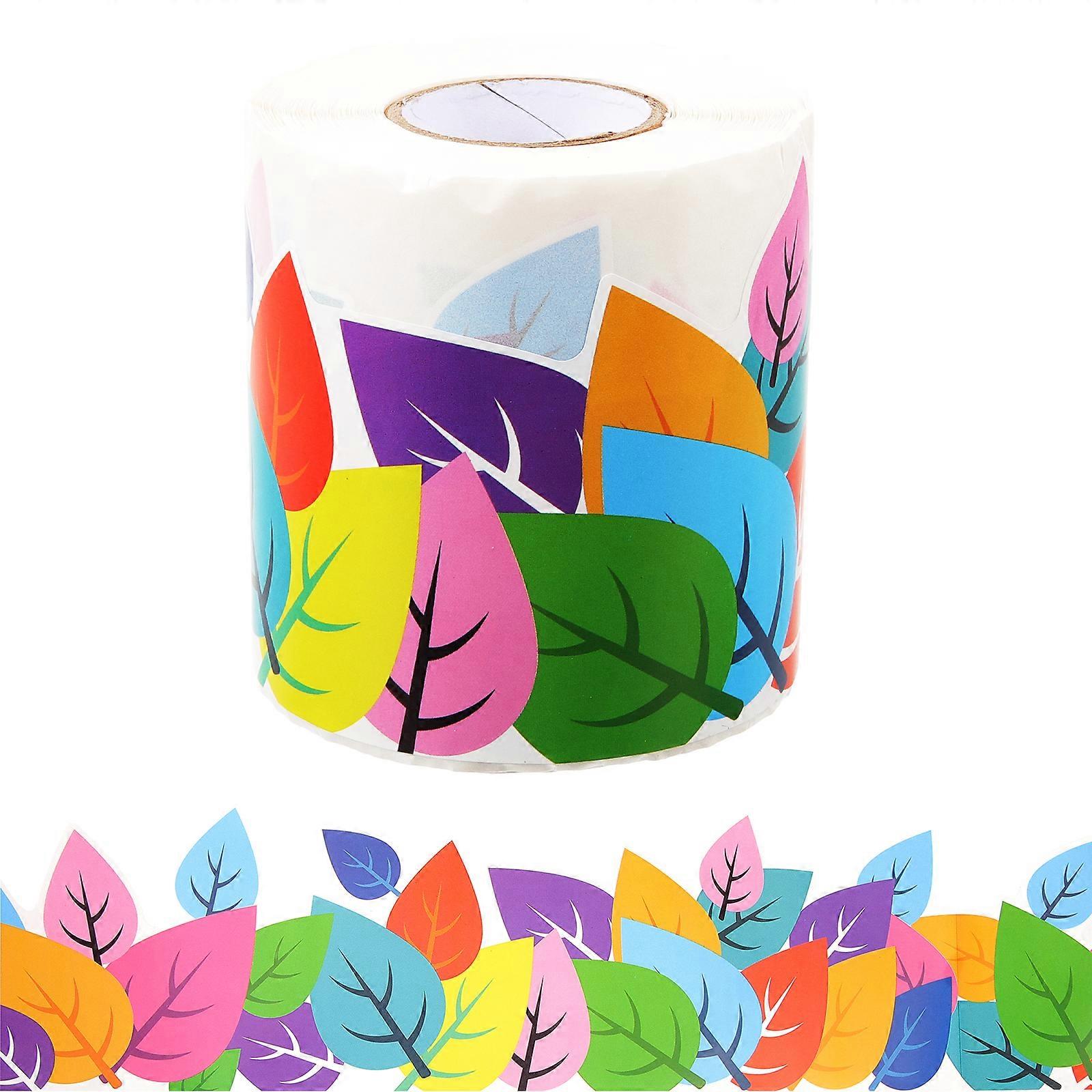 1 Roll of Bulletin Board Border Trims Leaf Pattern Border Stickers Classroom Bulletin Board Border Stickers