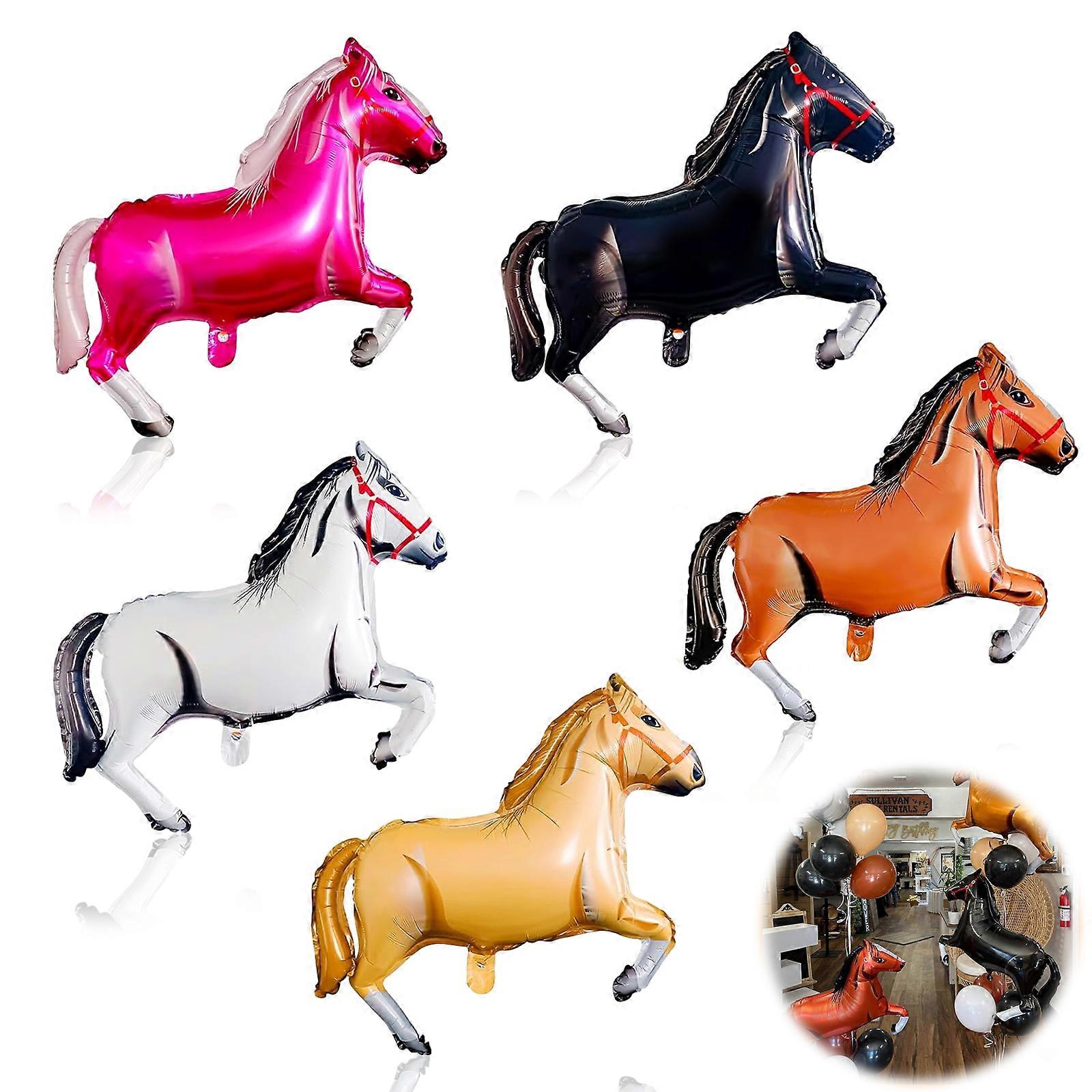 5PCSモニーアルミフィルムバルーン-ホワイト+ブラック+ライトブラウン+ダークブラウン+ローズレッド