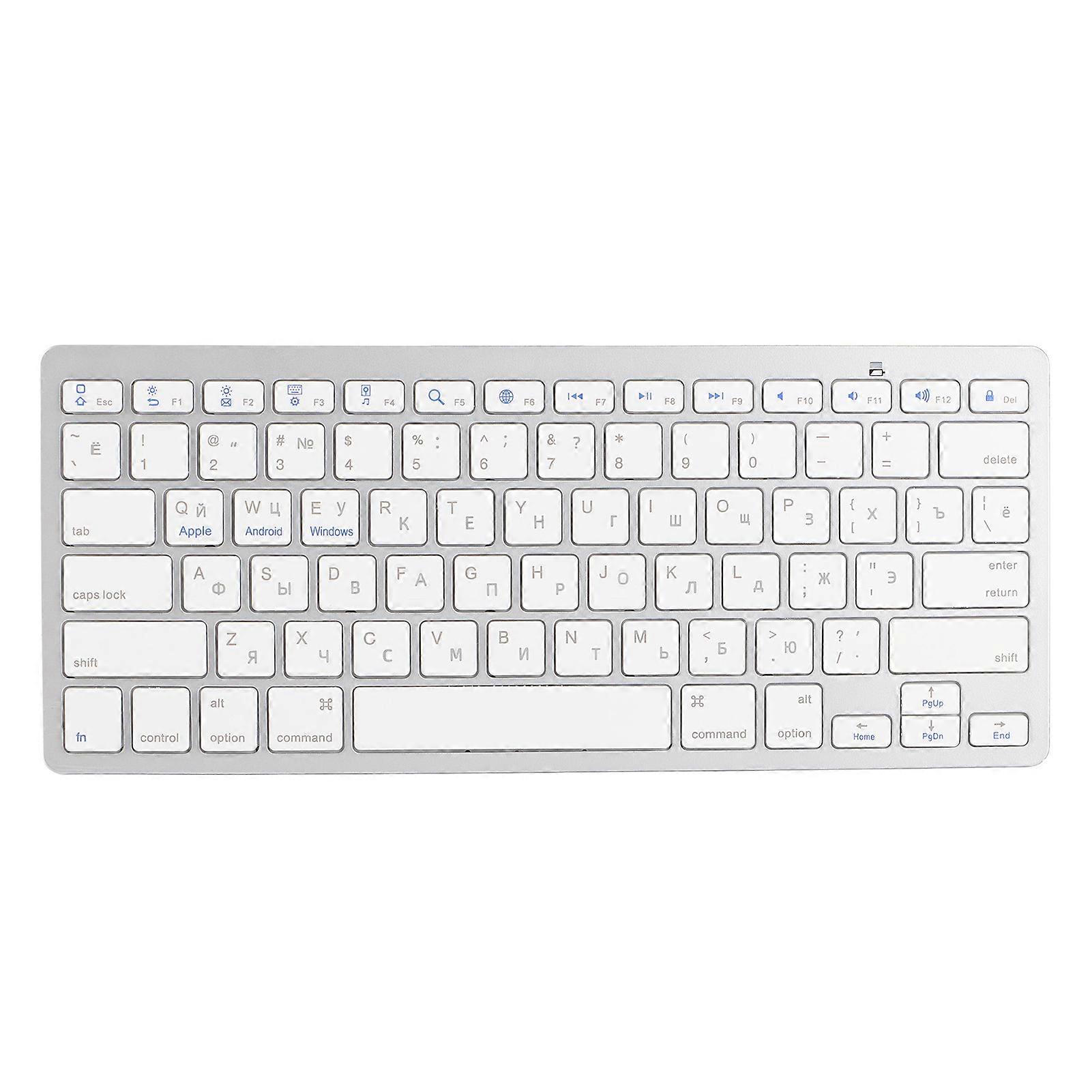 Wireless Keyboard Mini 78 Keys Ultra Thin Portable White Computer Keyboards for Android for OS X for IOS for WindowsRussian