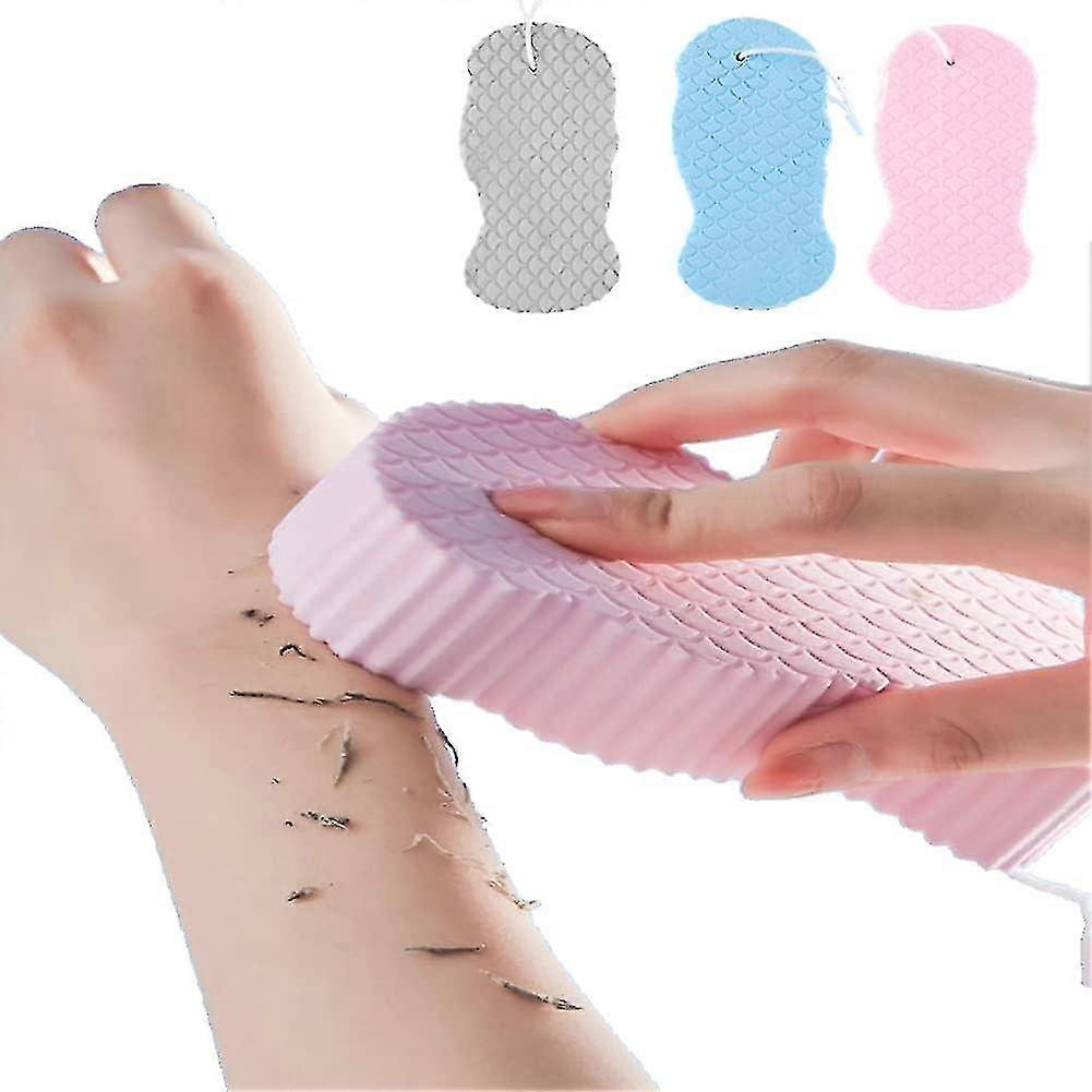 3pcs Magic Exfoliating Bath Sponge,3d Super Soft Exfoliating Bath Sponge(blue+pink+gray)