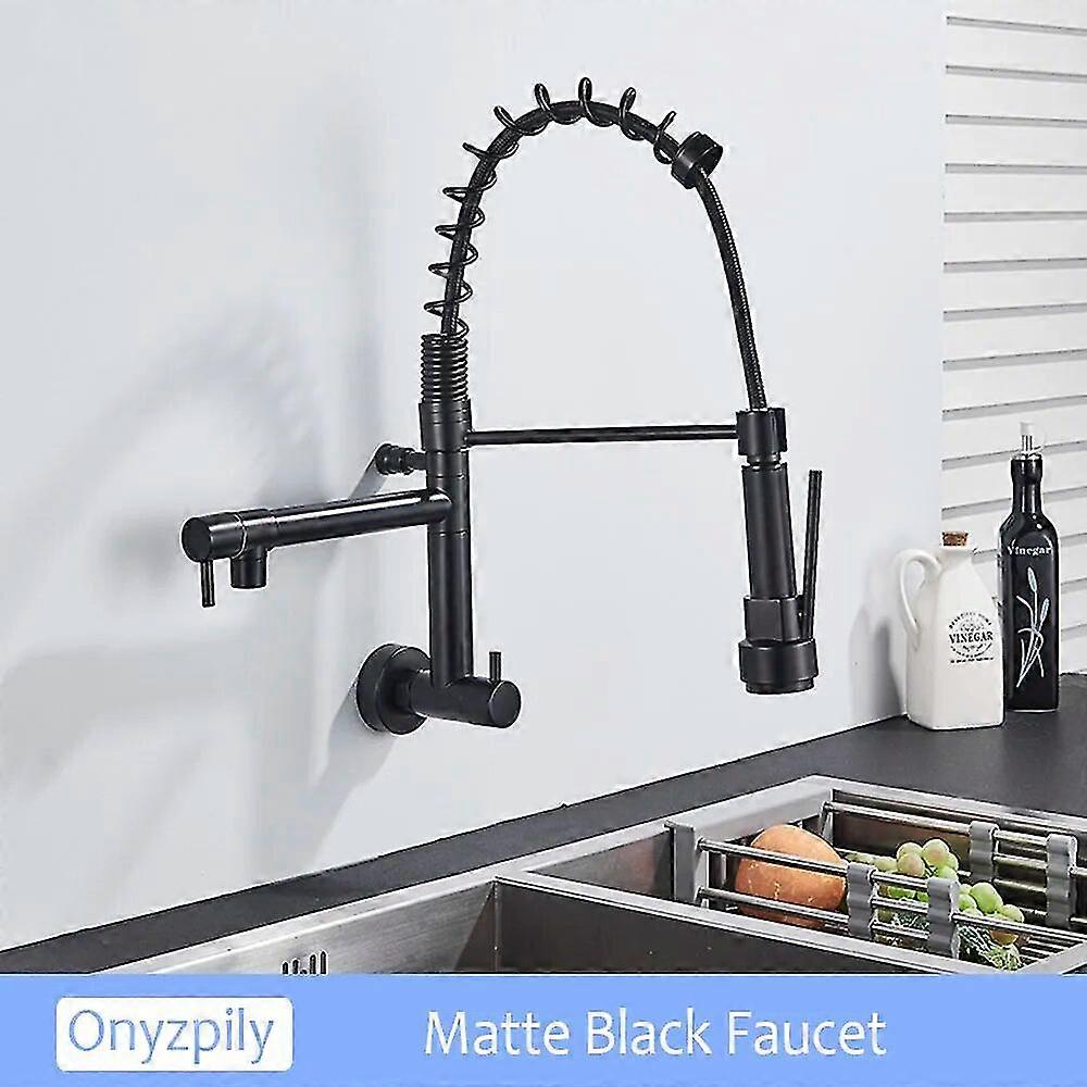 Υψηλής ποιότηταςOnyzpily βρύση κουζίνας τραβήξτε προς τα κάτω τις ενιαίες επιτοίχιες βρύσες κουζινών χρωμίου 360 διπλές βρύσες ψεκαστήρων λειτουργίας περιστροφής