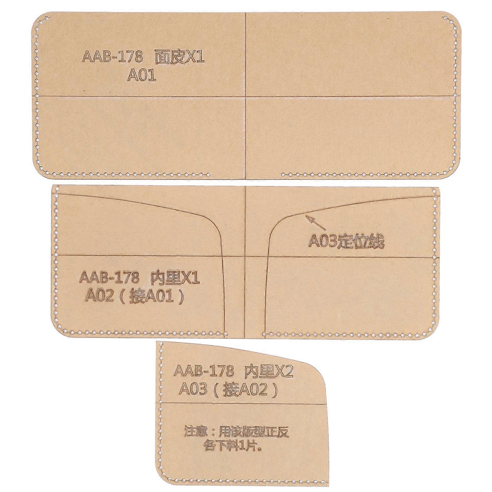 Short Wallet Acrylic Template Purse DIY Pattern Stencil Handmade Leather Craft Tool YEMAA