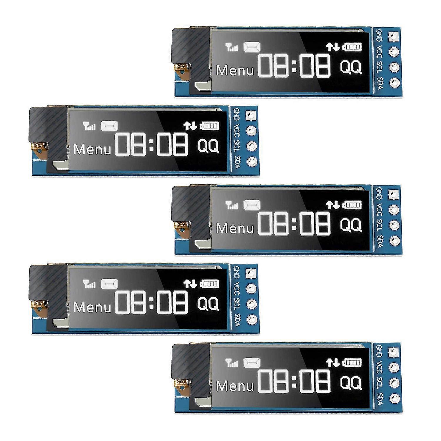 5 pezzi I2c Display Module 0.91 pollici I2c Oled Display Module I2c Oled Screen Driver Dc 3.3V-5V (whi