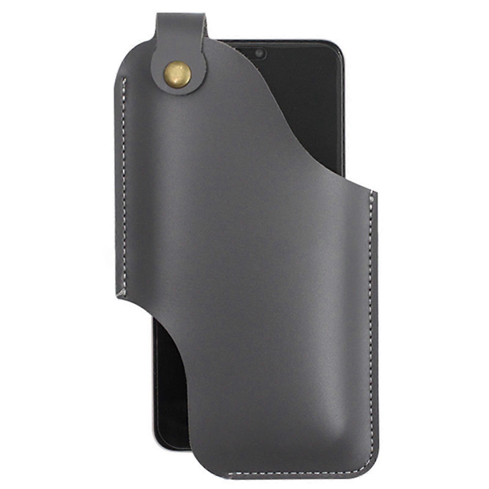 Coldre para celular em couro sintético com clipe para cinto e bolsa para transporte