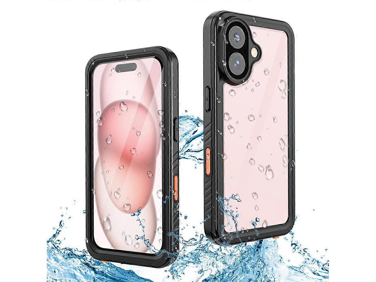 For iPhone 16 Case Waterproof, [Military Grade Shockproof][Glass Camera Protector & Built-in Screen Protector][IP68 Underwater][Dustproof][Dropproof] 