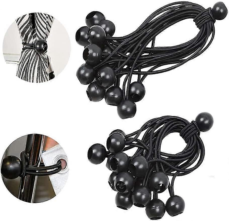 30 Pcs Elastic Rubber With Black Ball, Expander Loop Rubber Tensioners With Ball