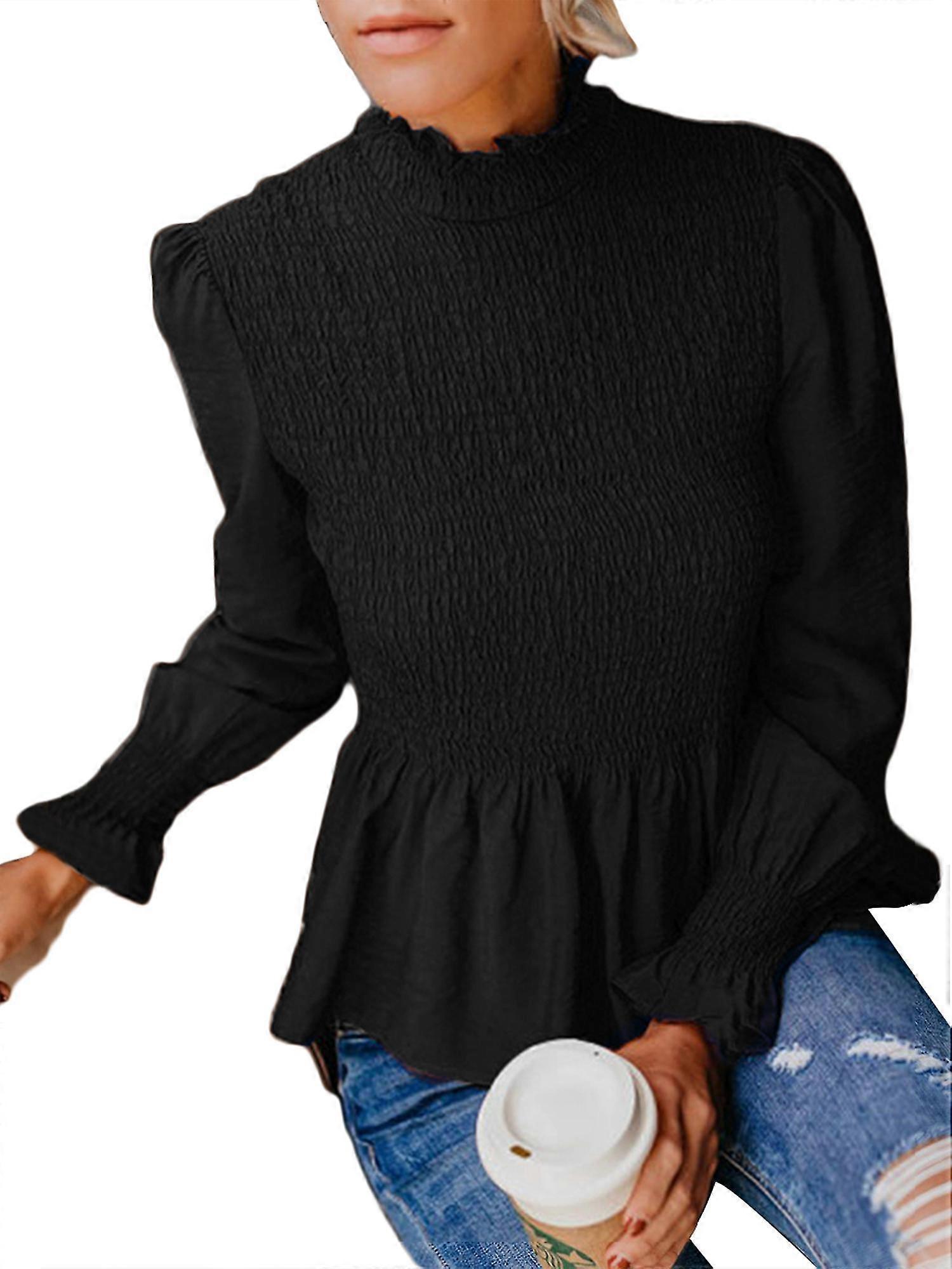 Women's Casual Lace Stitching Long-Sleeved Top