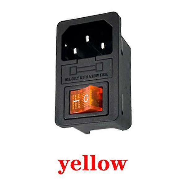 With 10A Fuse! Red Rocker Switch Fused IEC320 C14 Inlet Power Socket Fuse Switch Connector Plug Connector Red Green Blue Black