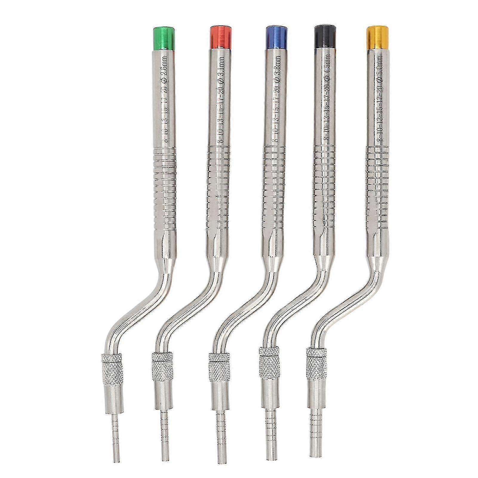 Lot de 5 instruments d'ostéotome pour implants dentaires, en acier inoxydable, à pointe concave, pour clinique
