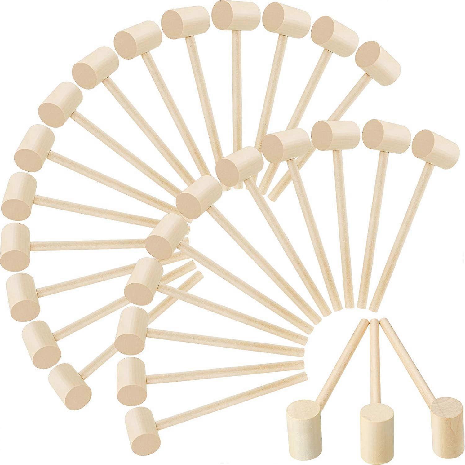 28 Pieces Wooden Crab Lobster Mallets Seafood Shellfish Crab Mallet Solid Natural Hardwood Crab Ham