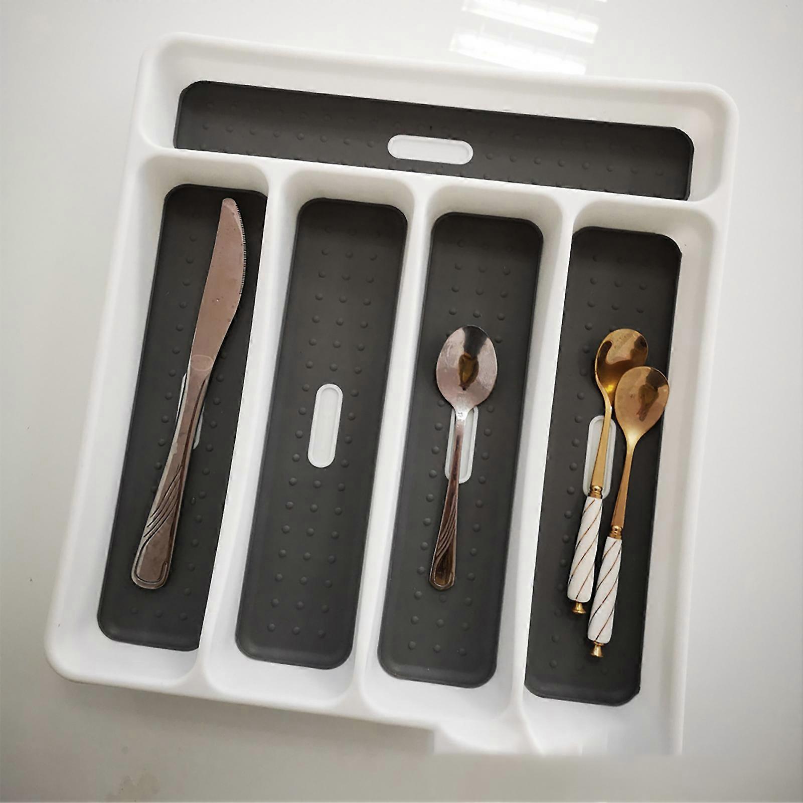 5-Compartment Tableware Cutlery Storage Box Sturdy and BPA-free Cutlery Storage Box for Keeping Utensils Organized