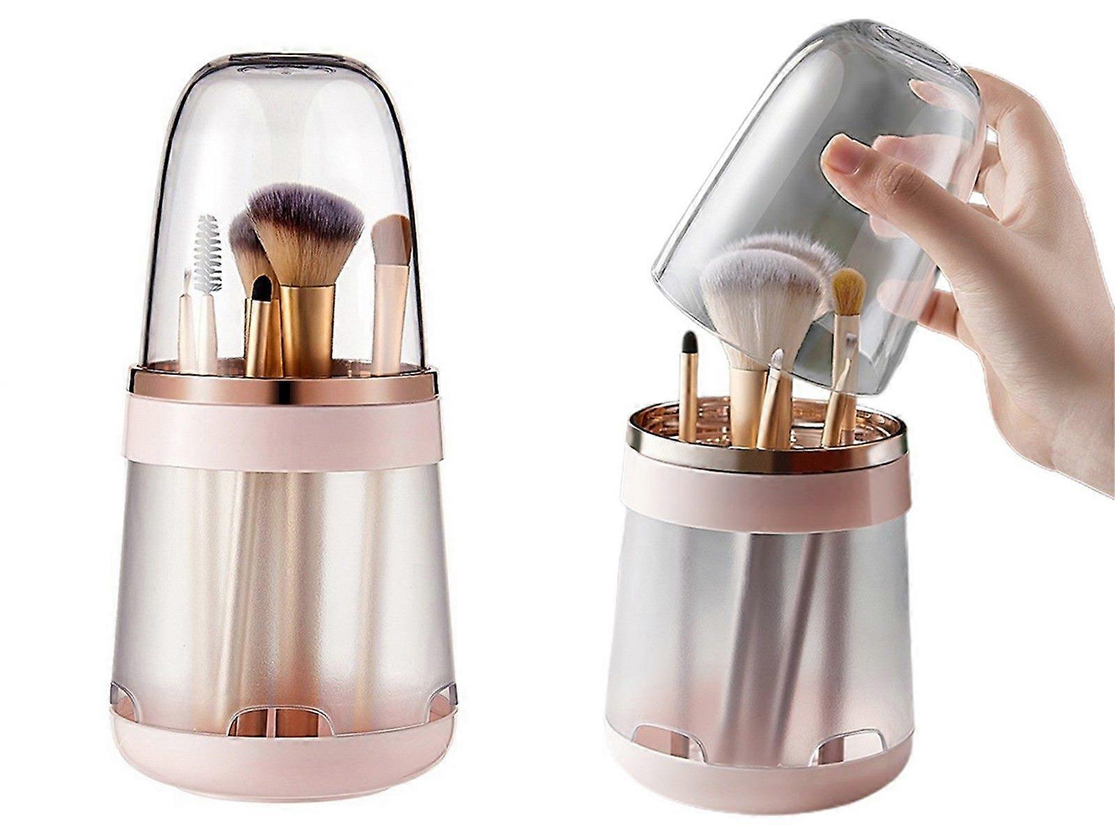 2 In 1 Makeup Brush Storage Bucket Drying Rack Pink