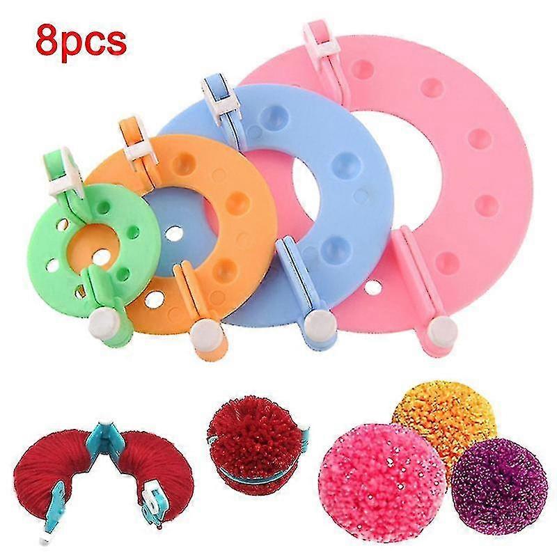 8 Pcs Pompom Maker Kit Knitting Crafts Different Sizes Plush Ball Making Tool
