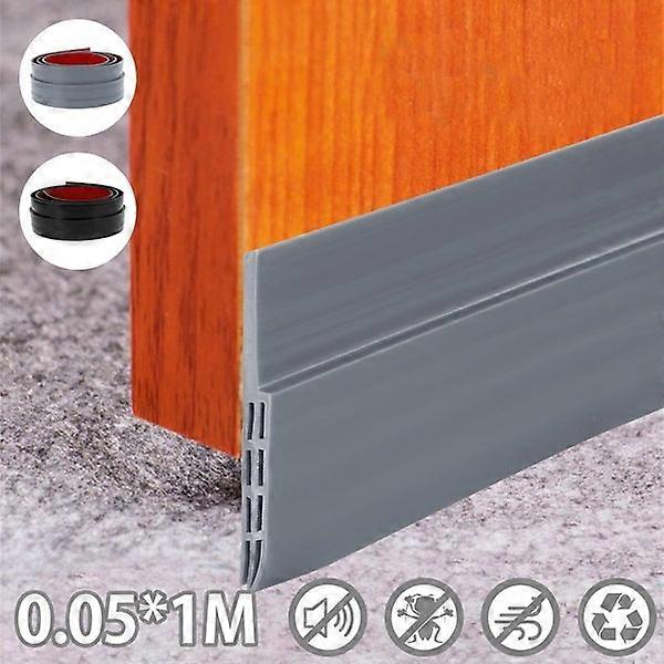 Silicone Rubber Door Bottom Sealing Strip - Waterproof, Durable, Flexible, Easy Installation, Floor-Friendly, 1m x 5cm