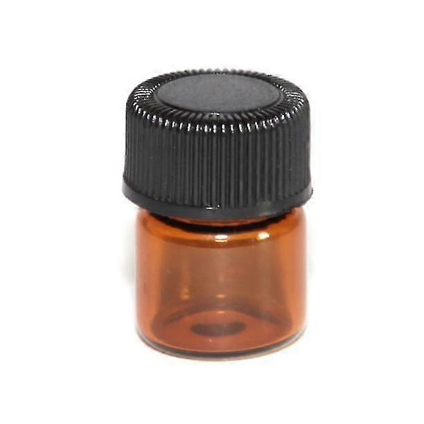 12pc 1 Ml Amber Essential Oil Bottle With Orifice Reducer And Cap