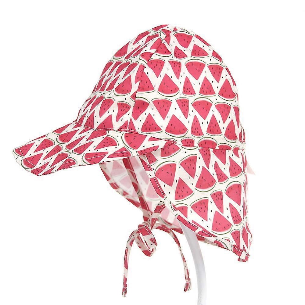 Summer Sun Hat Neck Ear Cover Beach Flap Cap Breathable For Children Boy Girl,watermelon pattern,(48-54cm,for 2-5years olds)