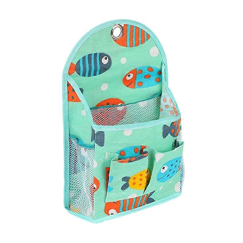 Hanging Pocket Fine Workmanship Waterproof Cotton Flax Cute Pattern Printed Door Behind Pouch for Home
