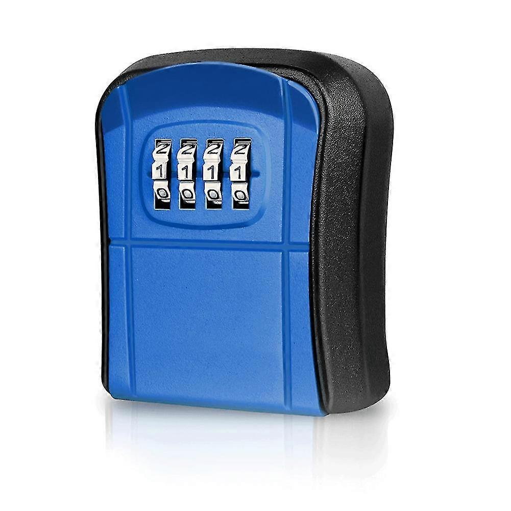 Key Box Mini Key Safe Outdoor Key Box With Resettable 4-digit Numeric Code Waterproof Key Box (blue