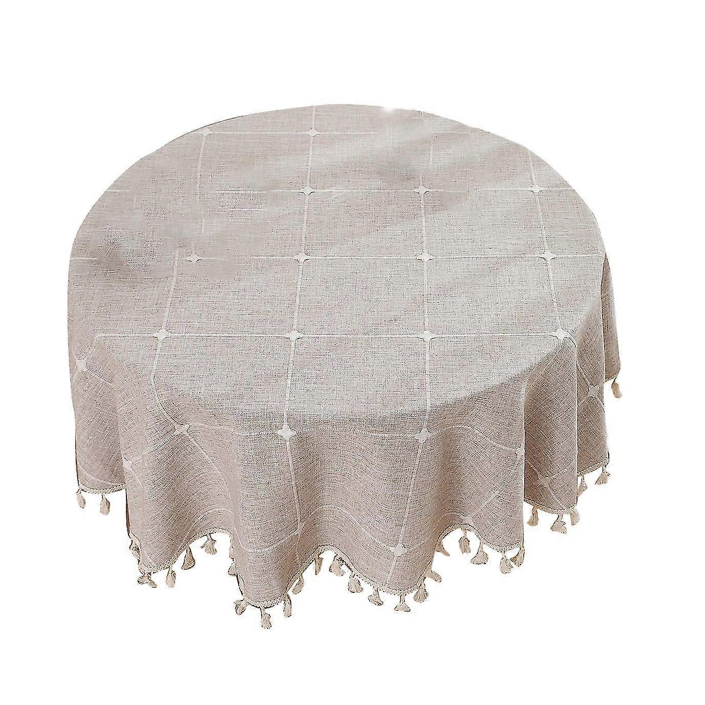 59inch Rustic Table Clothes For Round Tables Wrinkle Free Outdoor For Parties Embroidery Table Cloth