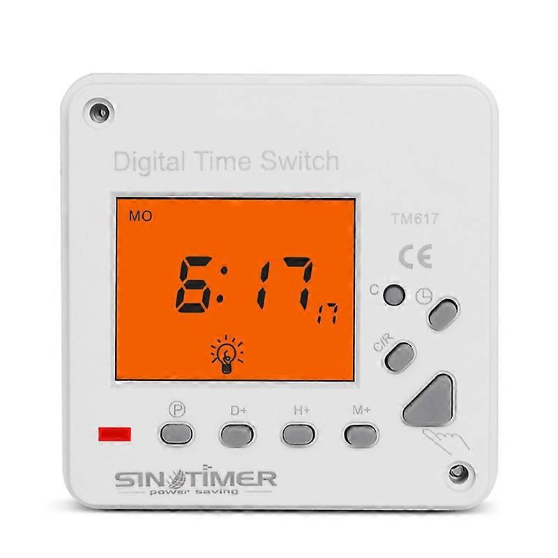 Electronic Timer Digital Timer Intelligent Programmable Control Switch Backlit Timer for Household Appliances Street Lights (220V AC)