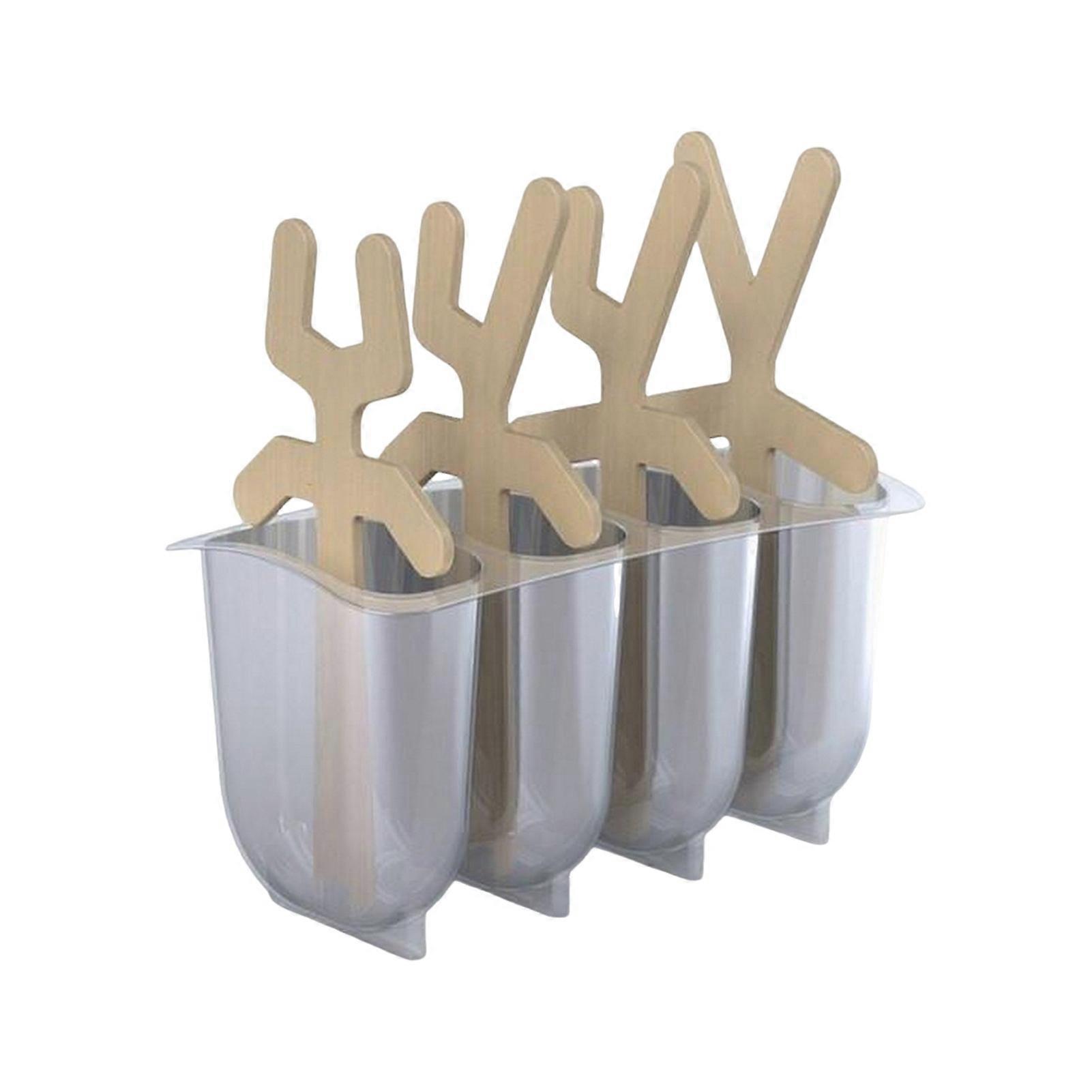 Ice Cream Mold Popsicle Maker BPA Free 4-Cavity Design Easy Unmold Popsicle Mold for Healthy Snacks