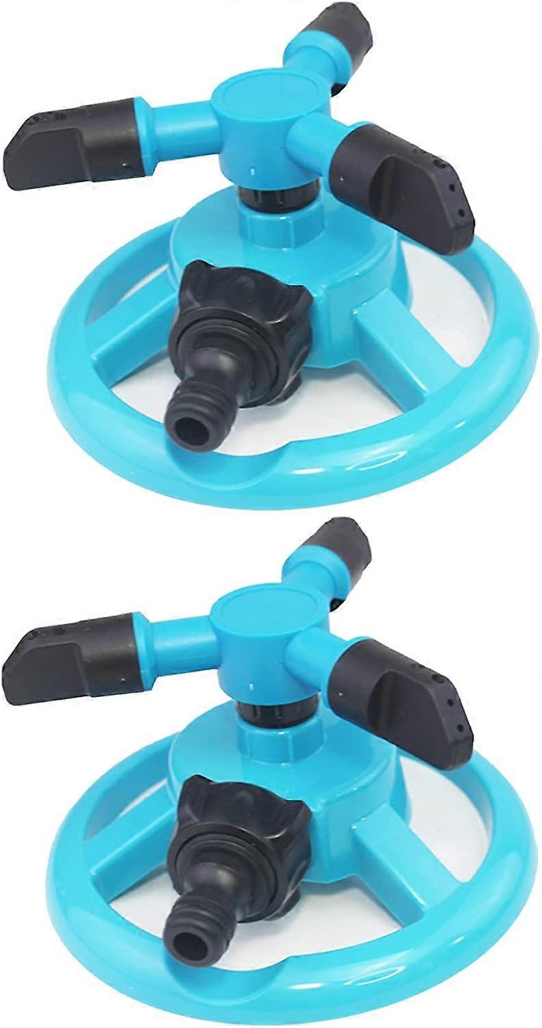 2 Pieces 360 Lawn Sprinkler, Garden Sprinkler, Automatic Rotating Nozzles, Suitable for Automatic Lawn(Blue)