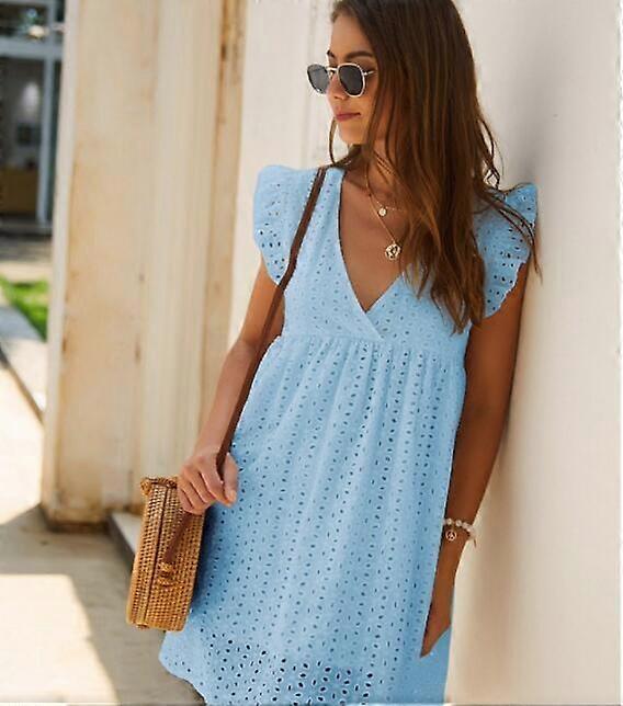 lace hollow dress with shorts Grey/Blue [Divine love] Long Sleeves Hollow Bowknot Lace Lace-Up Sweet Jirai Kei Dress Shorts Set