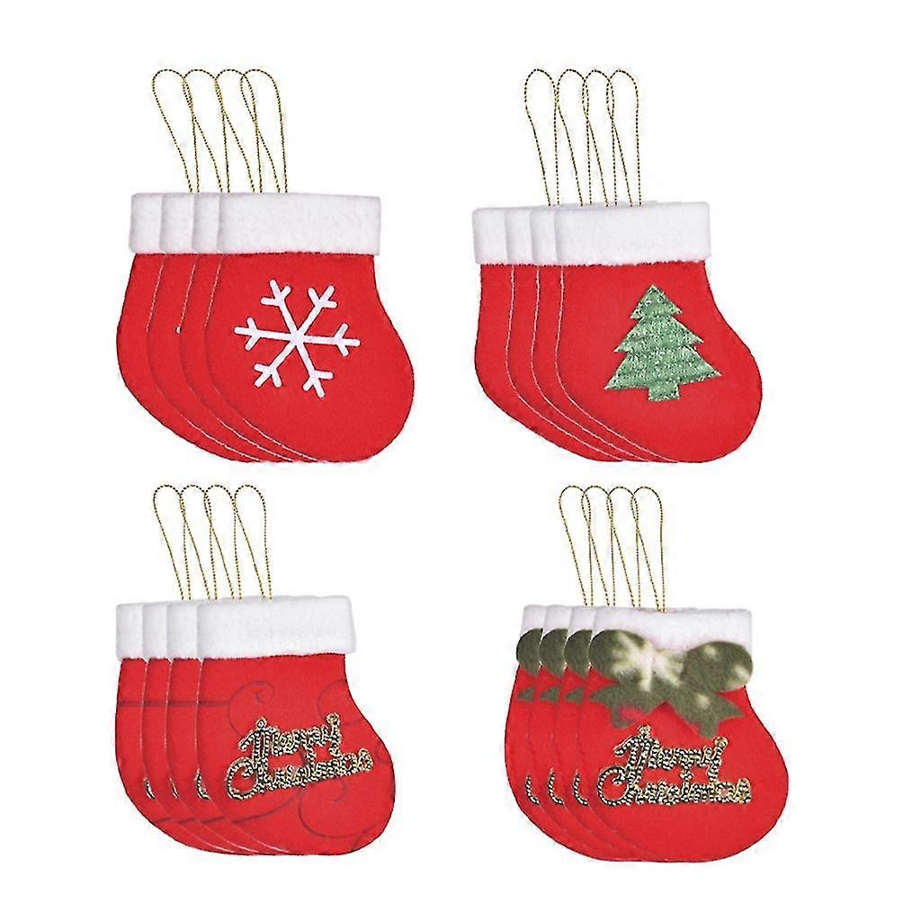 Mini Julstrumpor 16st/set Julgran Hängande Prydnad