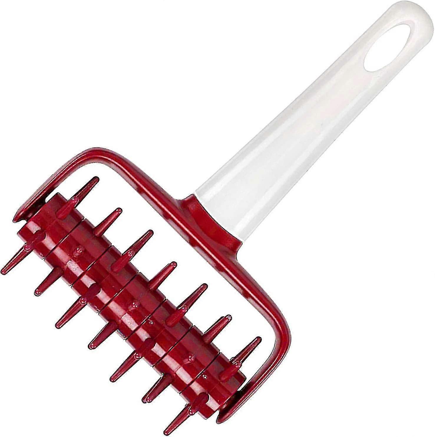 Dww-plastic Rolling Pin Baking Utensils Pizza Pie Dumpling Crust Roller With Handle Press Noodle Stick Noodle Kitchen Tool, Dark Red