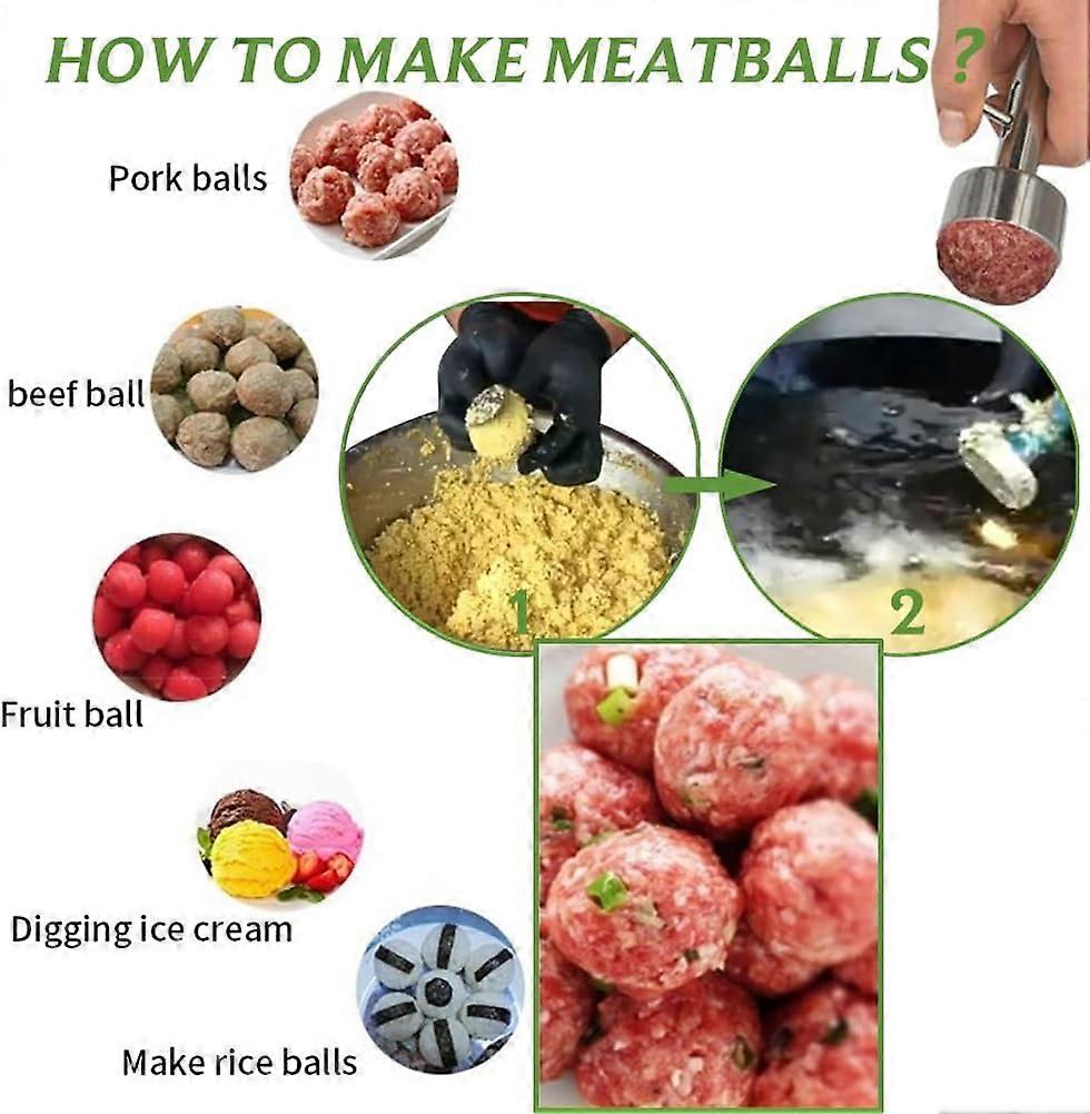 Victhur Falafel Scoop Mold Maker Tool 4 Cm Shaper Stainless Steel Easy To Use And Clean Non-Sticky Meatball Press Scoops Middle Eastern Kitchen Tool | Best Price UAE | Dubai, Abu Dhabi