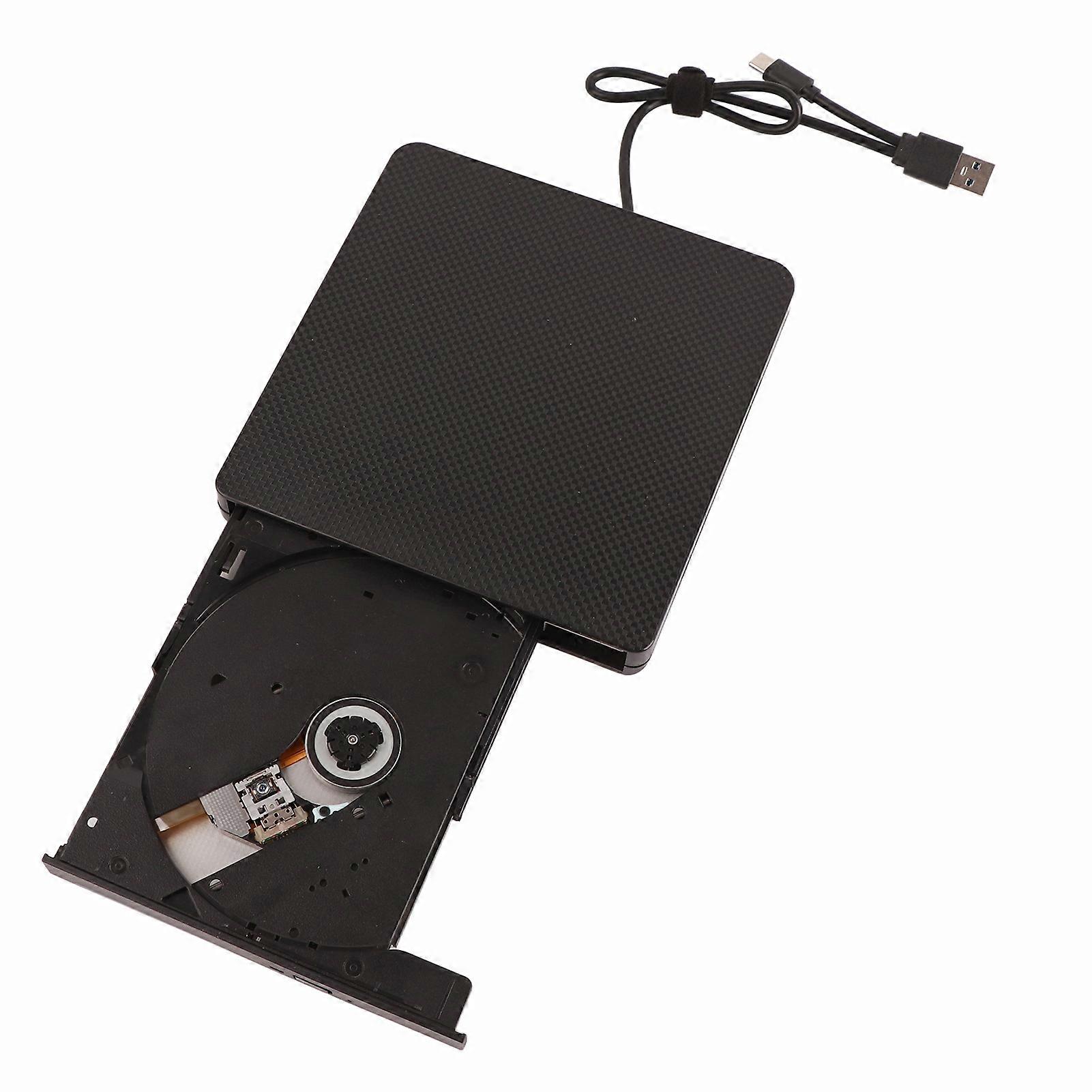 Masterizzatore DVD esterno tipo C interfaccia USB 3.0 resistente agli urti lettore DVD portatile a basso rumore per computer desktop laptop nero