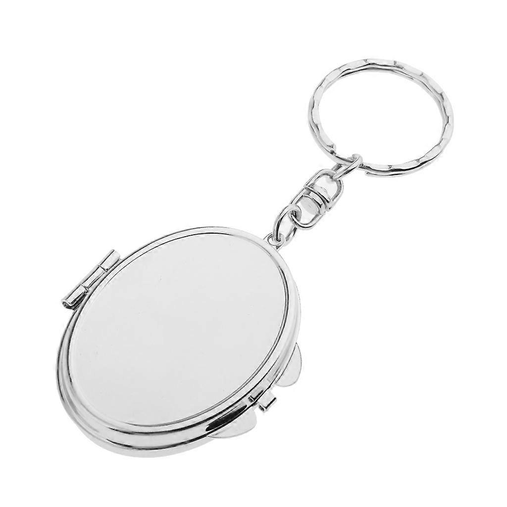7x2 Pieces Portable, Foldable, Egg-shaped, Compact Makeup Mirror Key