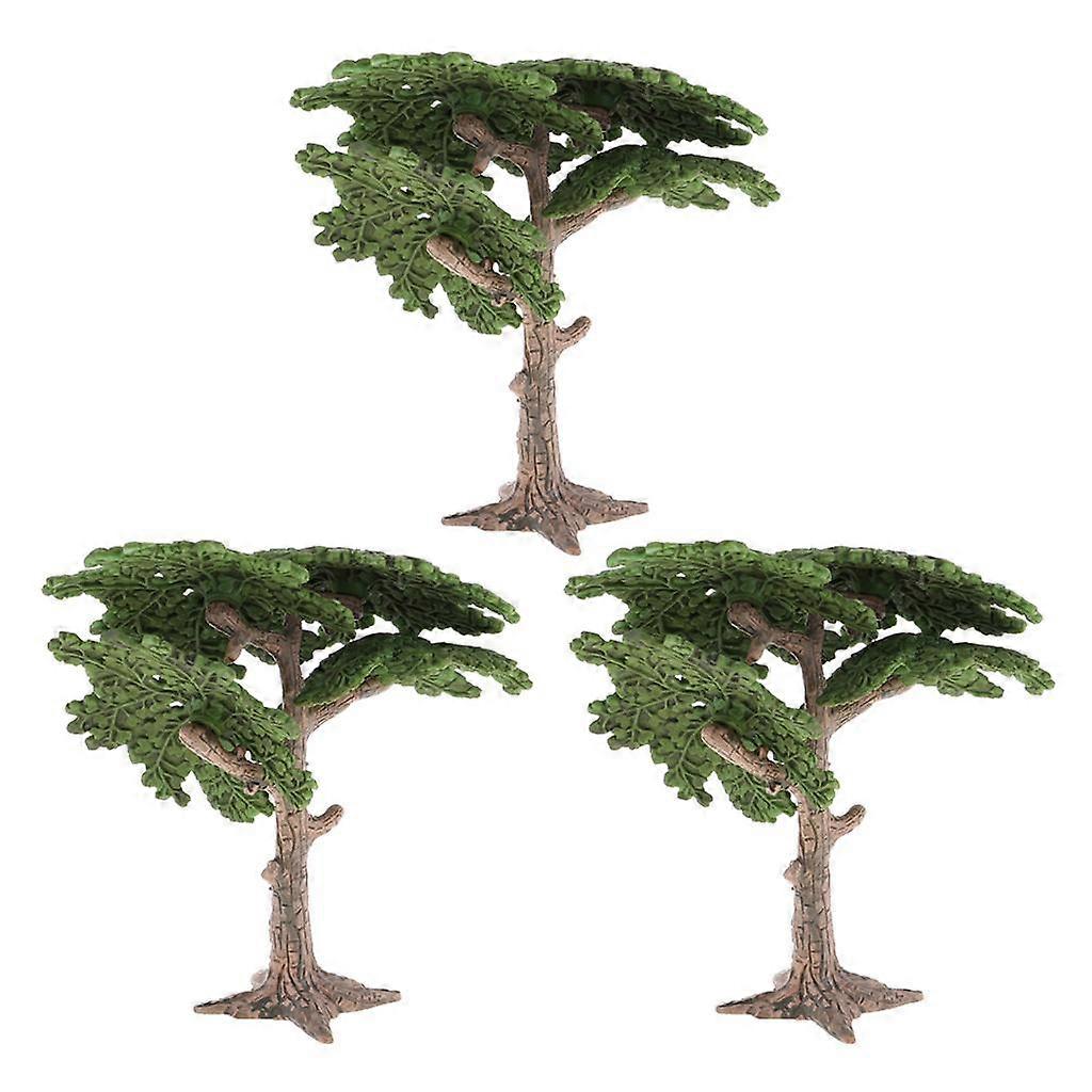 Pine Landscape Model Tree 10cm Tree Layout Park Landscape Decors - 3 Pack