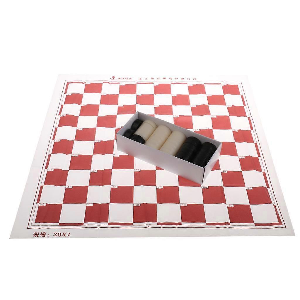 Portable 10x10 Squares Checkerboard International Draughts Game 40 Checkers