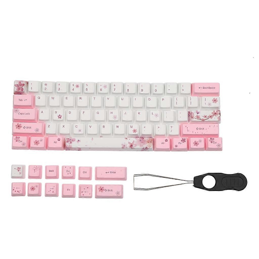 71 Keys Keycap Dye Sublimation OEM Profile Mechanical Keyboard Cherry Blossom Keycap for rk61 series, Gans alt61 series