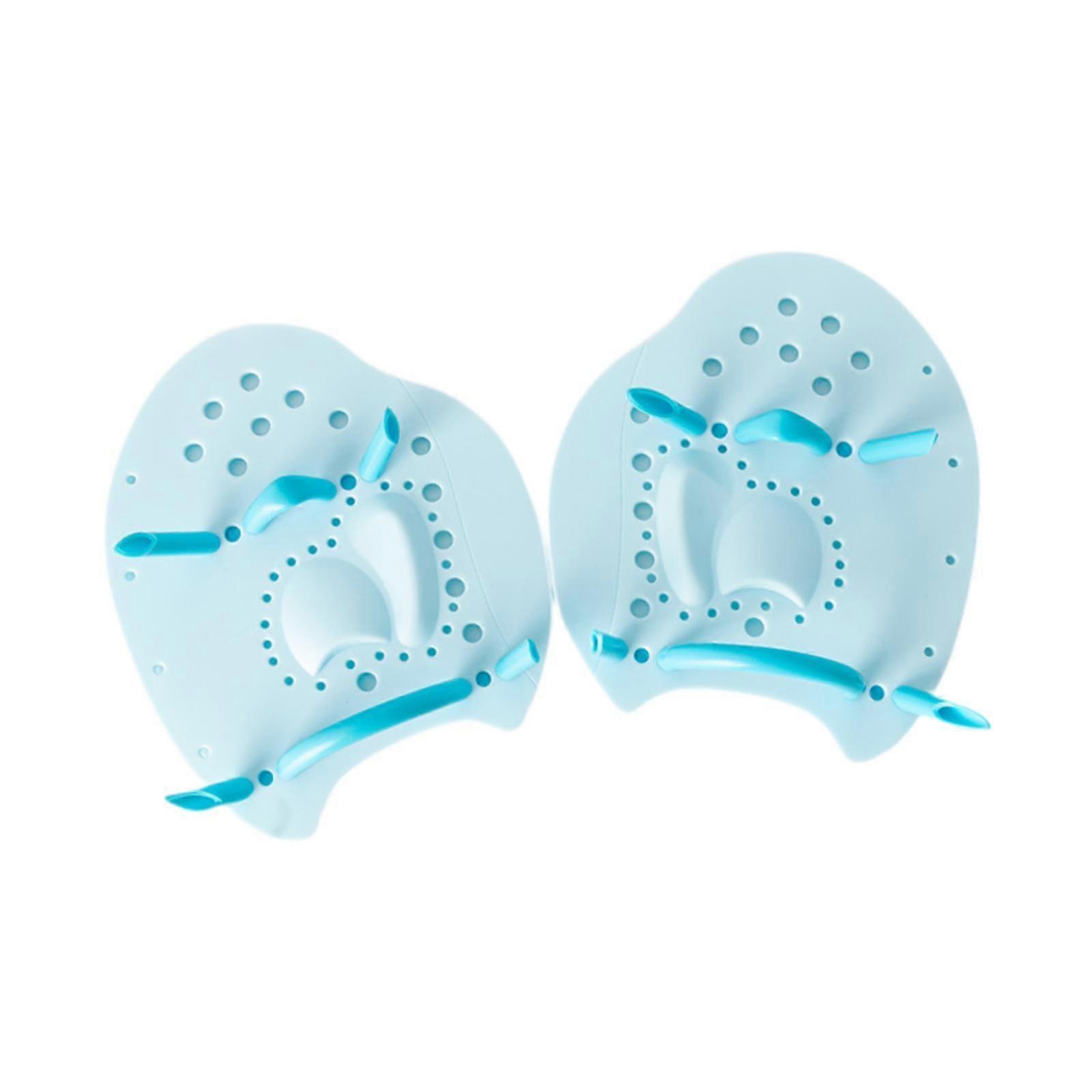 1 زوج مجاذيف اليد للسباحة تدريب المبتدئين للنساء معدات السباحة زعانف اليد أسود