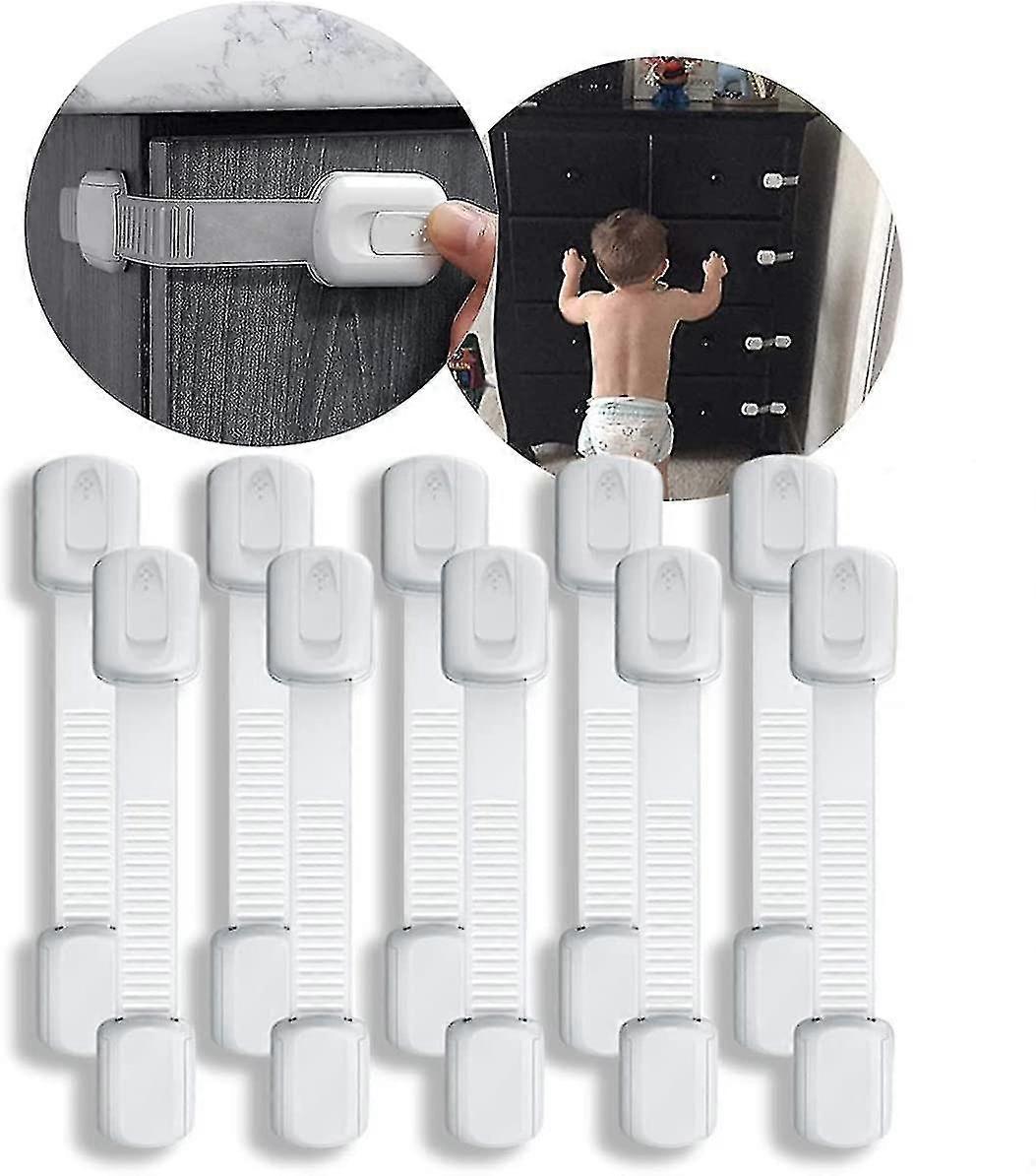Möbellås Barnsäkerhetsdörrlås, 10 stycken Babysäkerhetsdörrlås