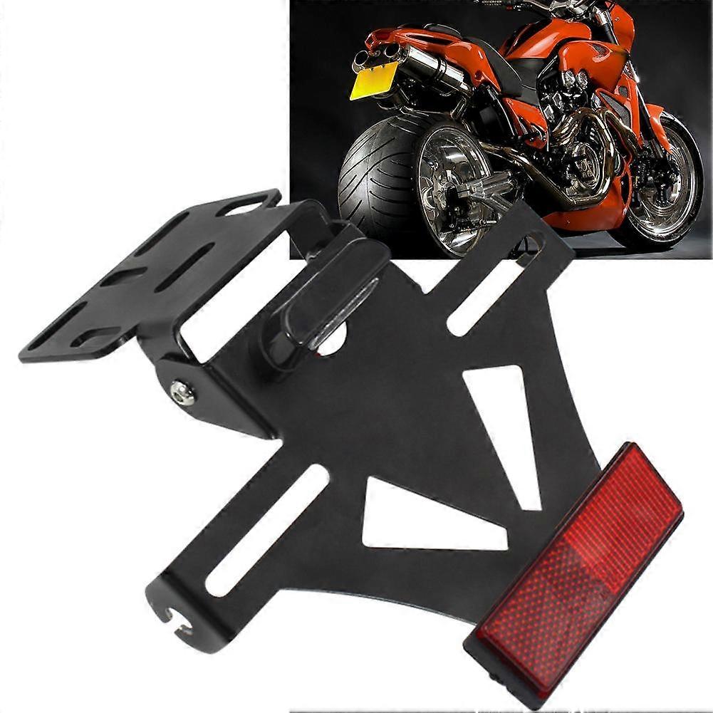 Multi-function Motorcycle Rear License Plate Holder With Led Light Universal Adjustable Metal Tail License Bracket Accessories