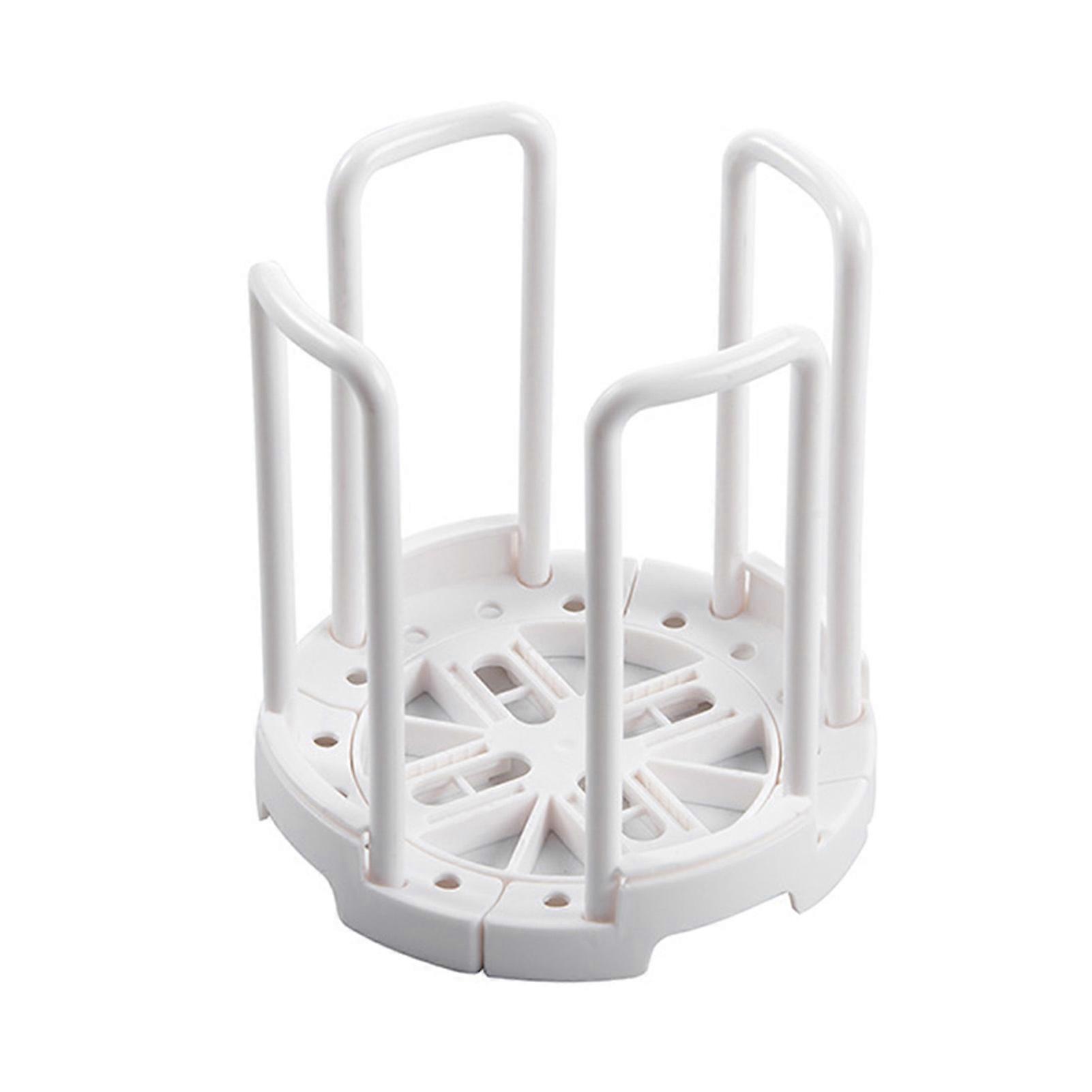 Retractable Bowl Rack Plastic Plain Simple Draining Storage Rack for Kitchen Chopsticks White