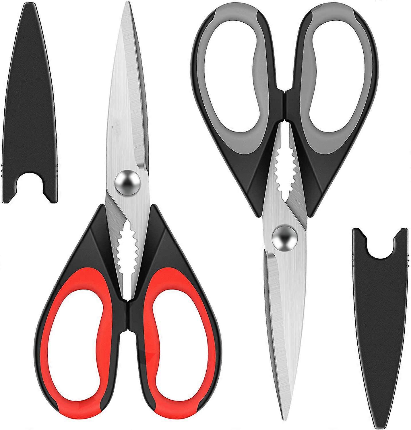 All Purpose Stainless Steel Sharp Utility Food Scissors - 2-Pack Kitchen Scissors